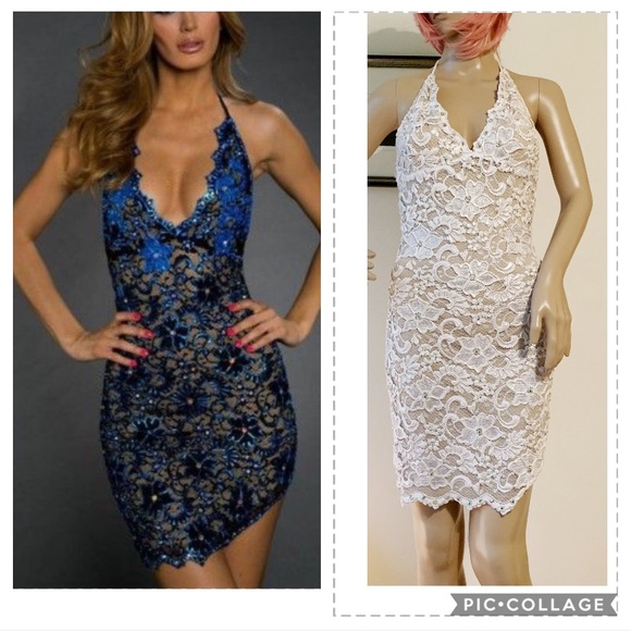 Holt Dresses & Skirts - Holt Lola Lace Halter Dress White nude Medium